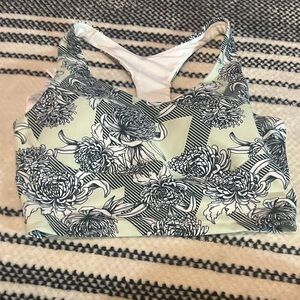 Marika Black and Mint Green Floral Sports Bra